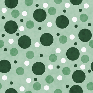 绿色和白色圆点面料背景