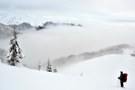 冬天的喀尔巴阡山脉