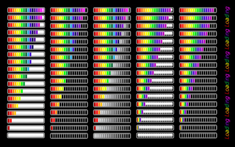 多彩不同加载程序进度栏 矢量