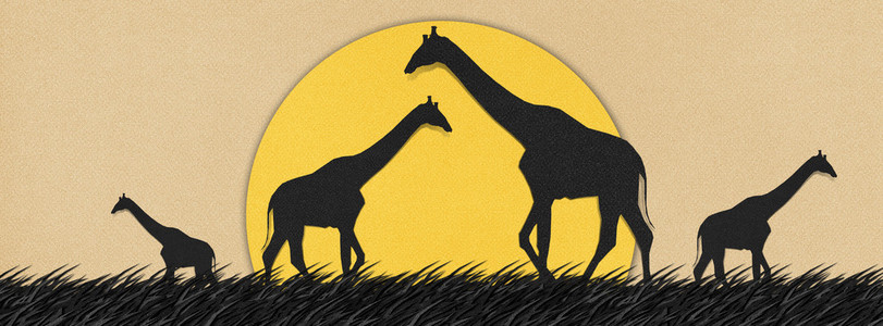 giraff tillverkad av tervunnet papper bakgrund