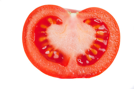 新鲜番茄上白色隔离