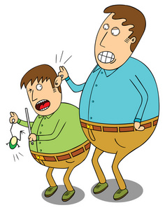 调皮的男孩调皮的小男孩的惩罚照片