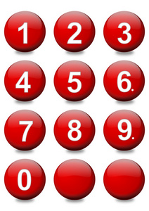 红球与白色的数字