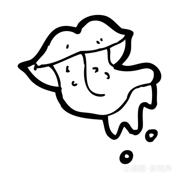 卡通舔嘴插画-正版商用图片1b4zrb-摄图新视界