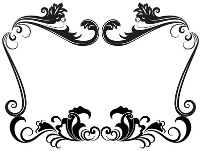 黑色和白色复古花卉框架模板