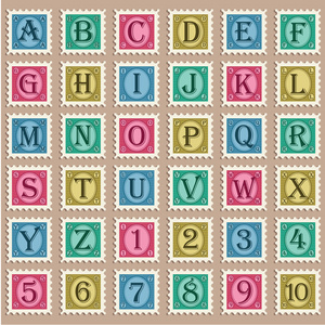 复古字母邮票