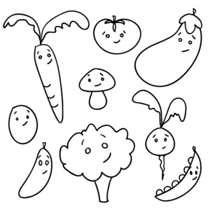 可爱涂鸦蔬菜