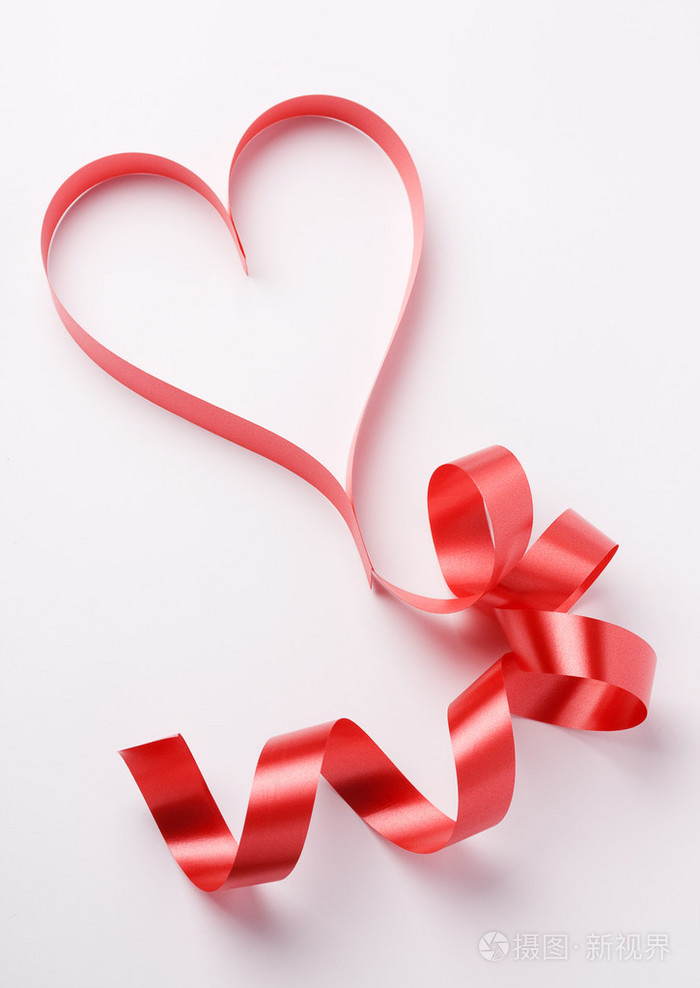 红丝带形成情人节的心照片-正版商用图片1b5kc5-摄图新视界