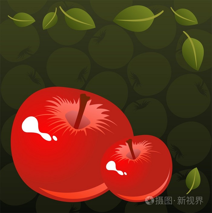 两个红苹果