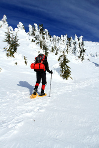 冬季徒步上滑雪鞋