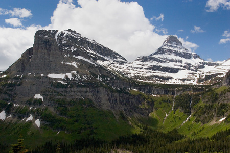 两个山峰，冰川国家公园