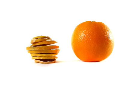 晒干切片橙色和鲜橙色