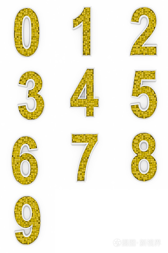 黄色数字从多维数据集照片-正版商用图片1b627h-摄图新视界