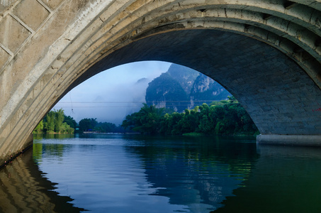 李河岩溶山区风景图片