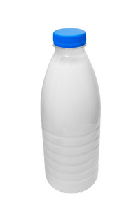 牛奶蓝色塑料瓶隔离剪裁路径
