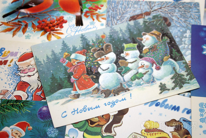 在苏联以圣诞为主题的明信片