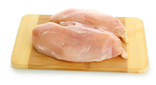生鸡肉肉上切板 白底隔离