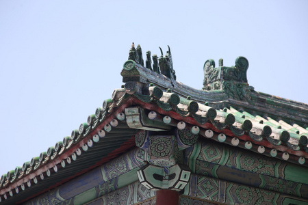 中国的古代建筑与动物雕塑，北京 eave
