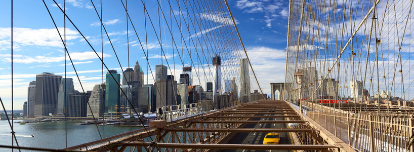 纽约市布鲁克林大桥全景