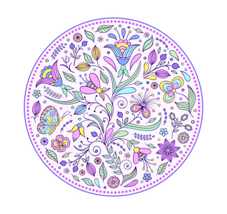 花卉手绘制炫彩花纹