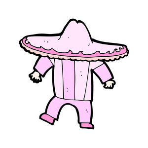 粉红色的墨西哥服装的卡通人图片