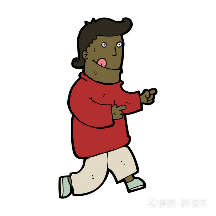 卡通的积极态度的人