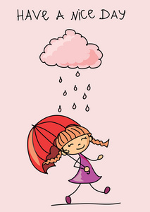 雨伞的女孩
