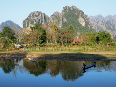 关于老挝万荣附近河风景