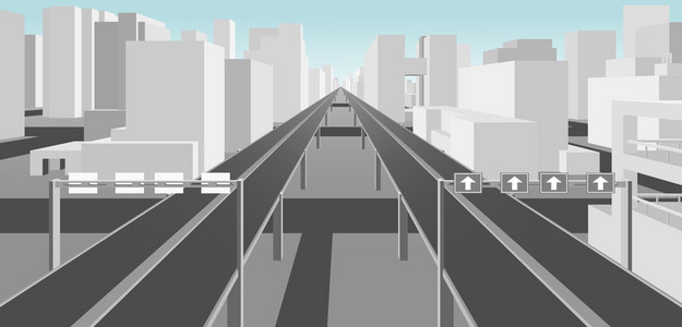 一个现代化的城市道路和高速公路