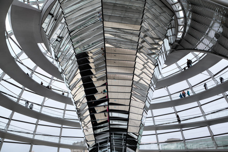 国会大厦的圆顶。在视图内。柏林德国