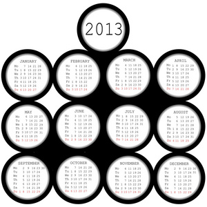 办公室 2013年黑圈日历