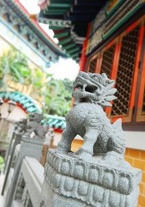 中国狮子雕像关门
