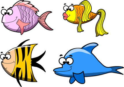 海洋鱼类,矢量图照片