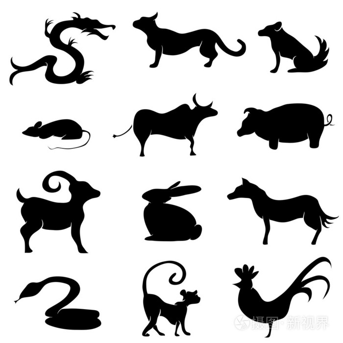 生肖属相动物剪影