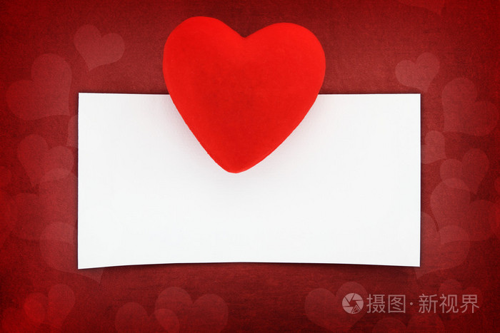 爱情贺卡红色背景上