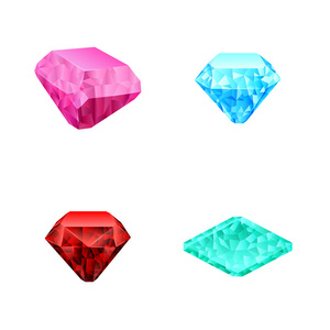 不同的颜色钻石的集