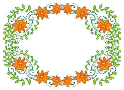 藤蔓植物与花边框照片