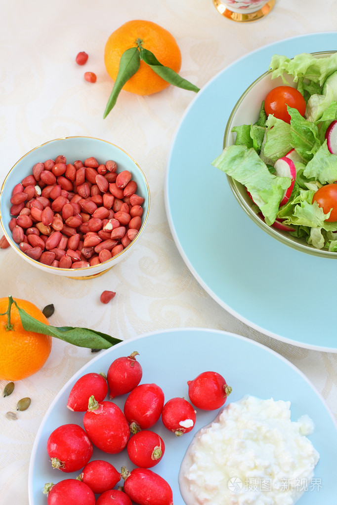 桌上的健康,素食早餐.