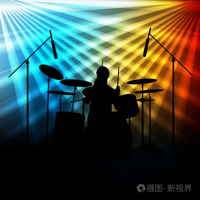 摇滚乐队矢量背景与霓虹灯