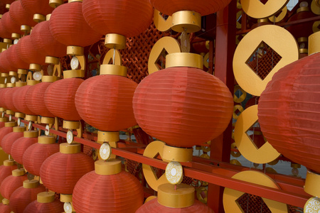 红灯笼装饰中国新的一年图片