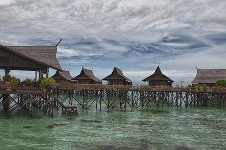 皆度假村查看绿松石热带天堂水晶水婆罗洲印度尼西亚