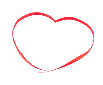 孤立在白色背景上的红色心脏功能区