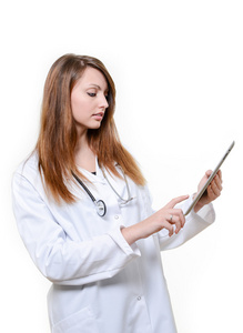 studentka doktor s digitlnm tabletu