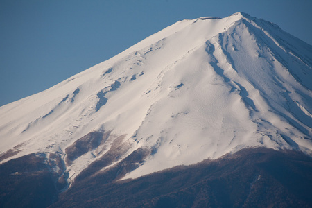 来自日本的富士山顶的变焦