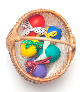 柯式板材彩印复活节蛋上编织篮子