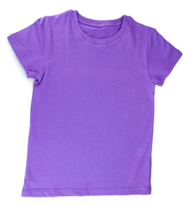 孤立在白色的紫色 t 恤
