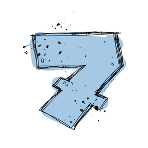 数字 7 素描样式.矢量插画照片