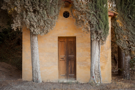 Chapel Lucignano dAsso, Tuscany, Italy