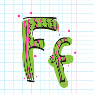 本书写作的背景上糖果字母表中的字母 f。矢量插画