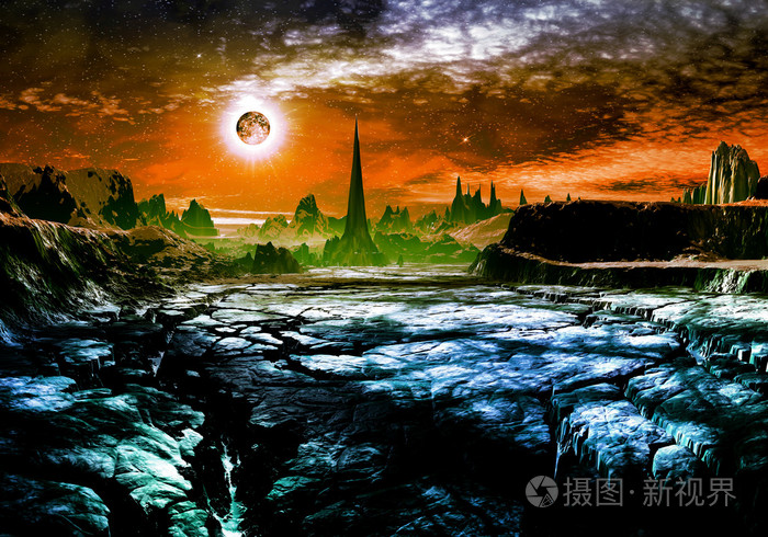 在遥远的星球上的外星人城遗址
